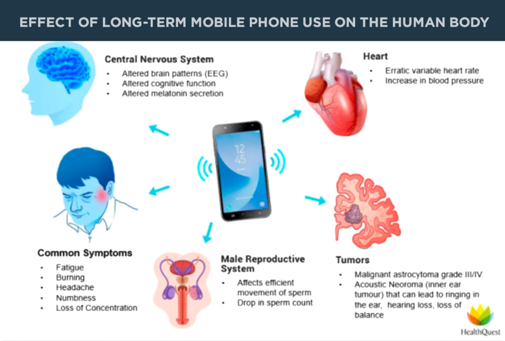 Effect of long term mobile phone use on the human body